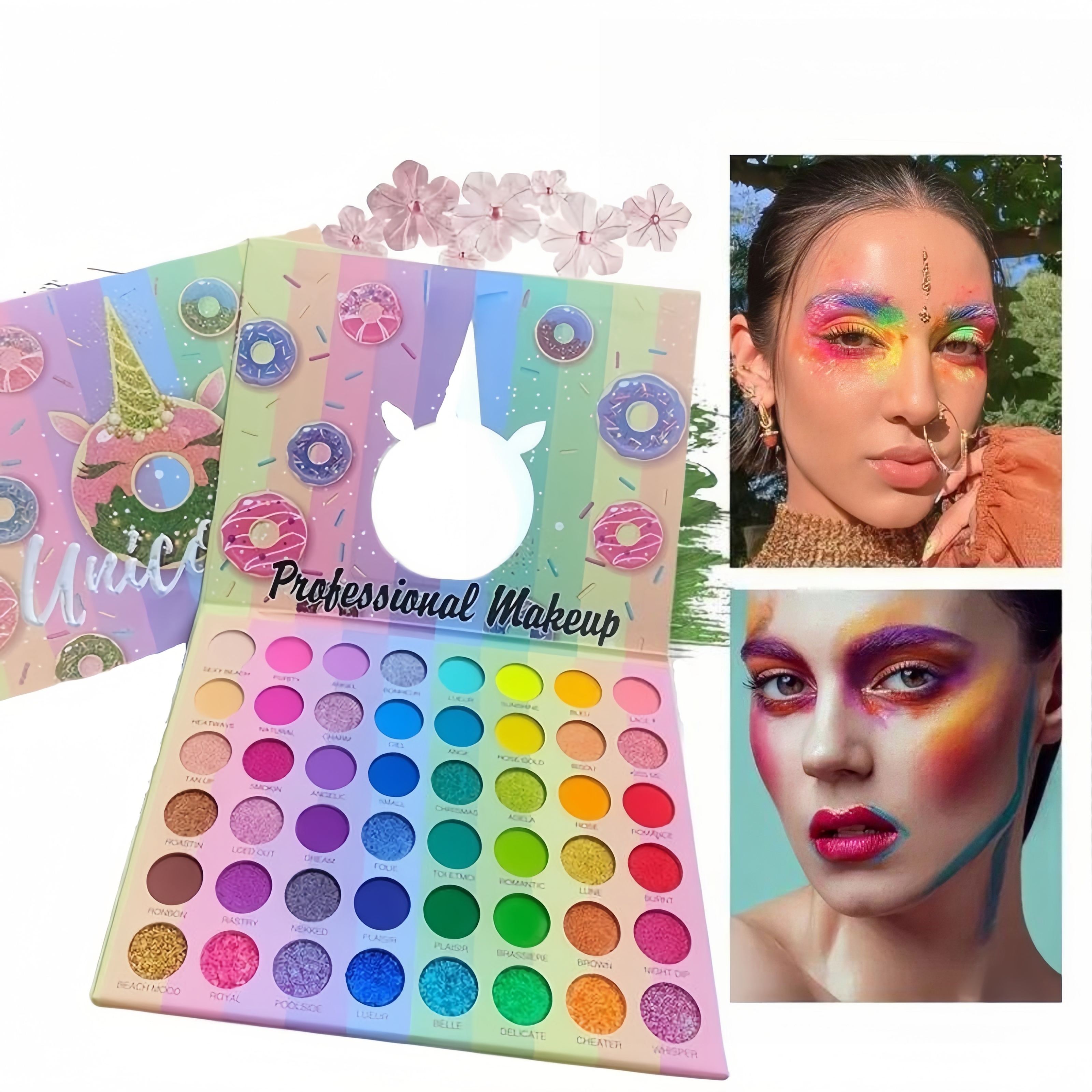 Dreamy Rainbow 48 color Unicorn Eyeshadow Palette Colorful Temu