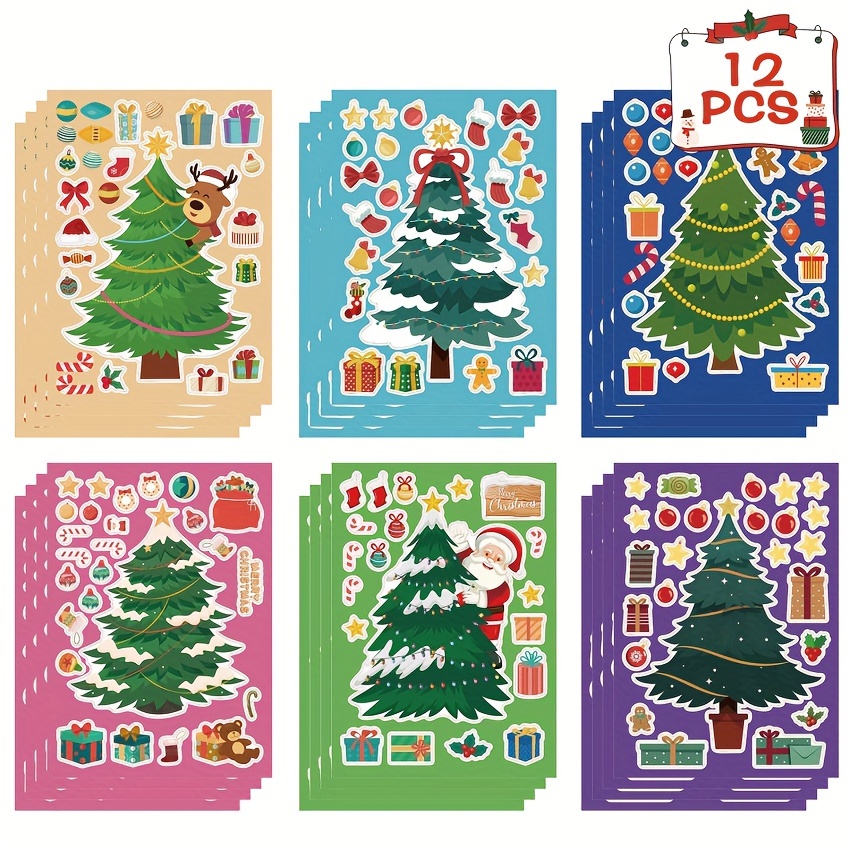 Christmas Stickers Creative Cartoon Santa Claus Stickers Diy - Temu