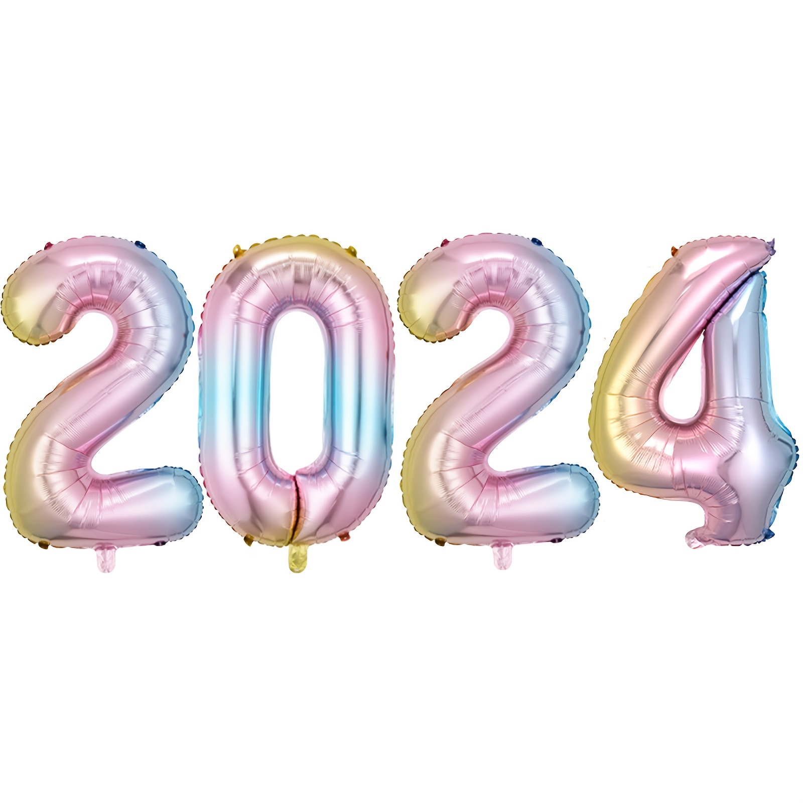 Célébration De La Nouvelle Année 2024. Ballons Couleur Feuille