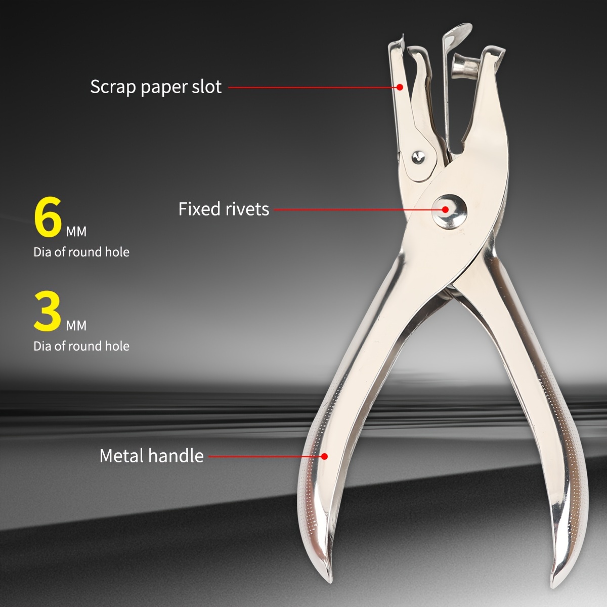 Paper Card Plier Hole Punch Universal Size 6mm Single Hole Puncher Easy Use