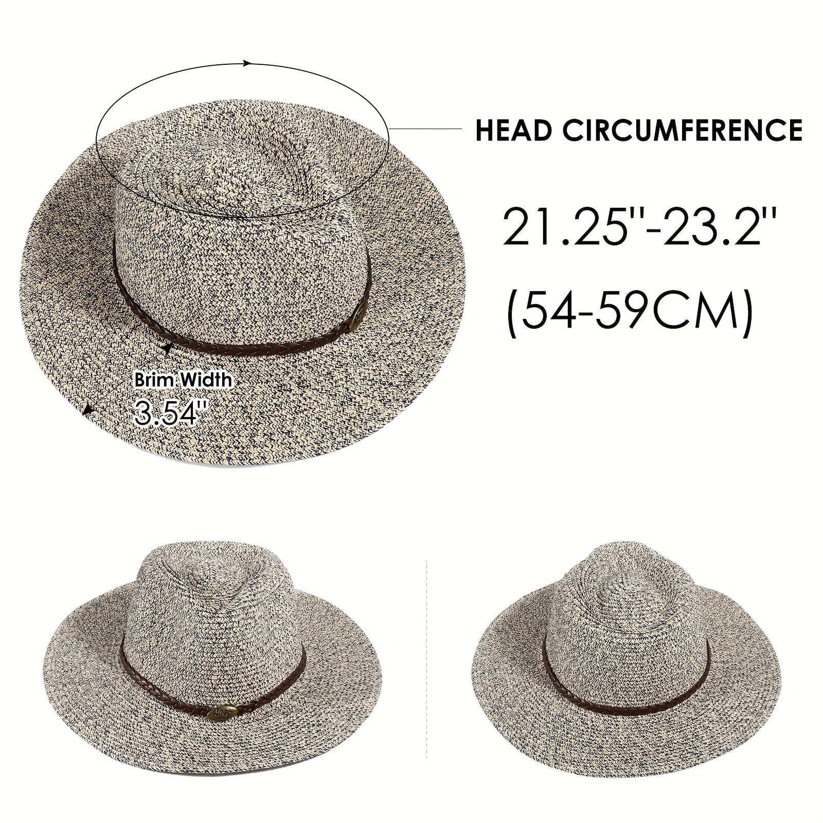 1pc Summer Straw Hat Mens Sun Visor Hat Big Eaves Sun Hat Outdoor