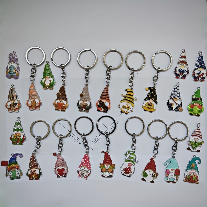 Festive Style Gnome Keychain for Men, Suitable for Backpacks, Car Keys and More, Halloween/Christmas/Independence Day Gift for Men,Temu