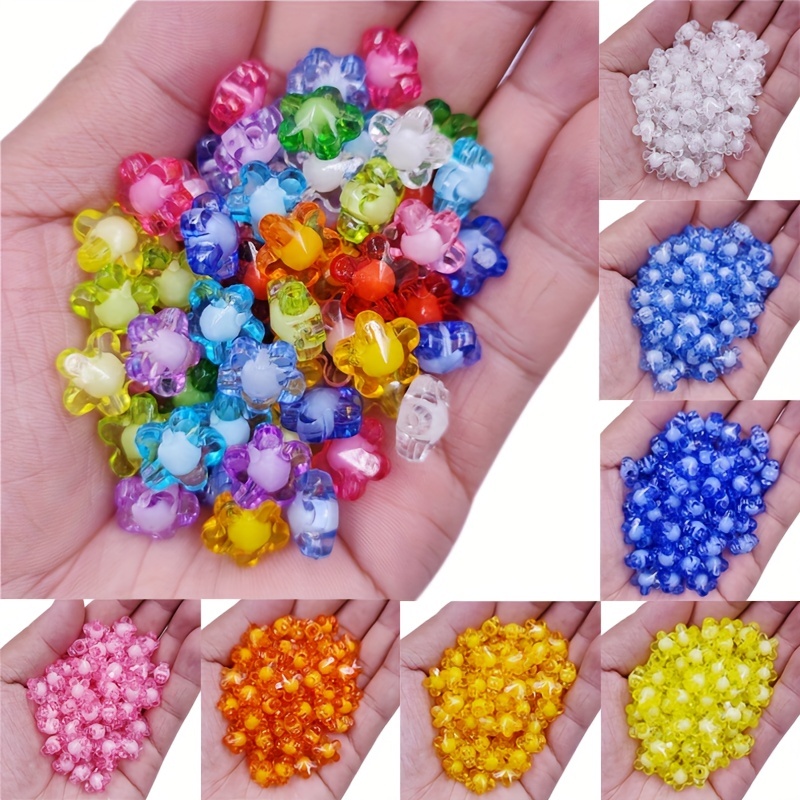 20Pcs Beads for Jewelry Making Colorful Transparent Candy Acrylic Beads for  Bracelets Loose Spacer Glass Beads DIY Necklace