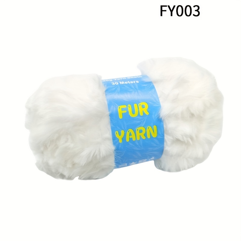  Flurry Rice White Fur Yarn Crochet Sweater Scarf Toy Yarn DIY  Mink Yarn Craft Knit Faux Fur Yarn 400g