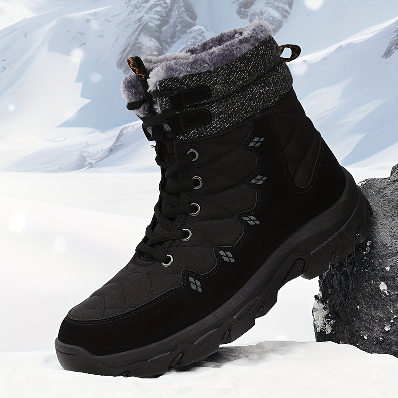 Mens Lace Snow Boots Winter Thermal Shoes Windproof Hiking, 59% OFF