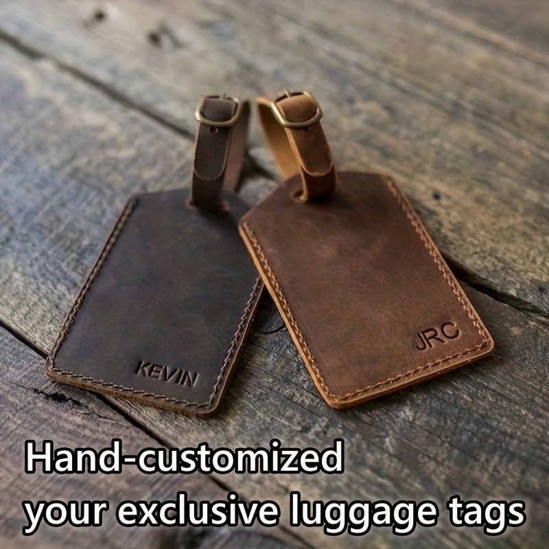 Personalized Name Genuine Cow Leather Luggage Tag Suitcase Identifier Label  Baggage Boarding Tag ID Address Holder Travel Tag - AliExpress