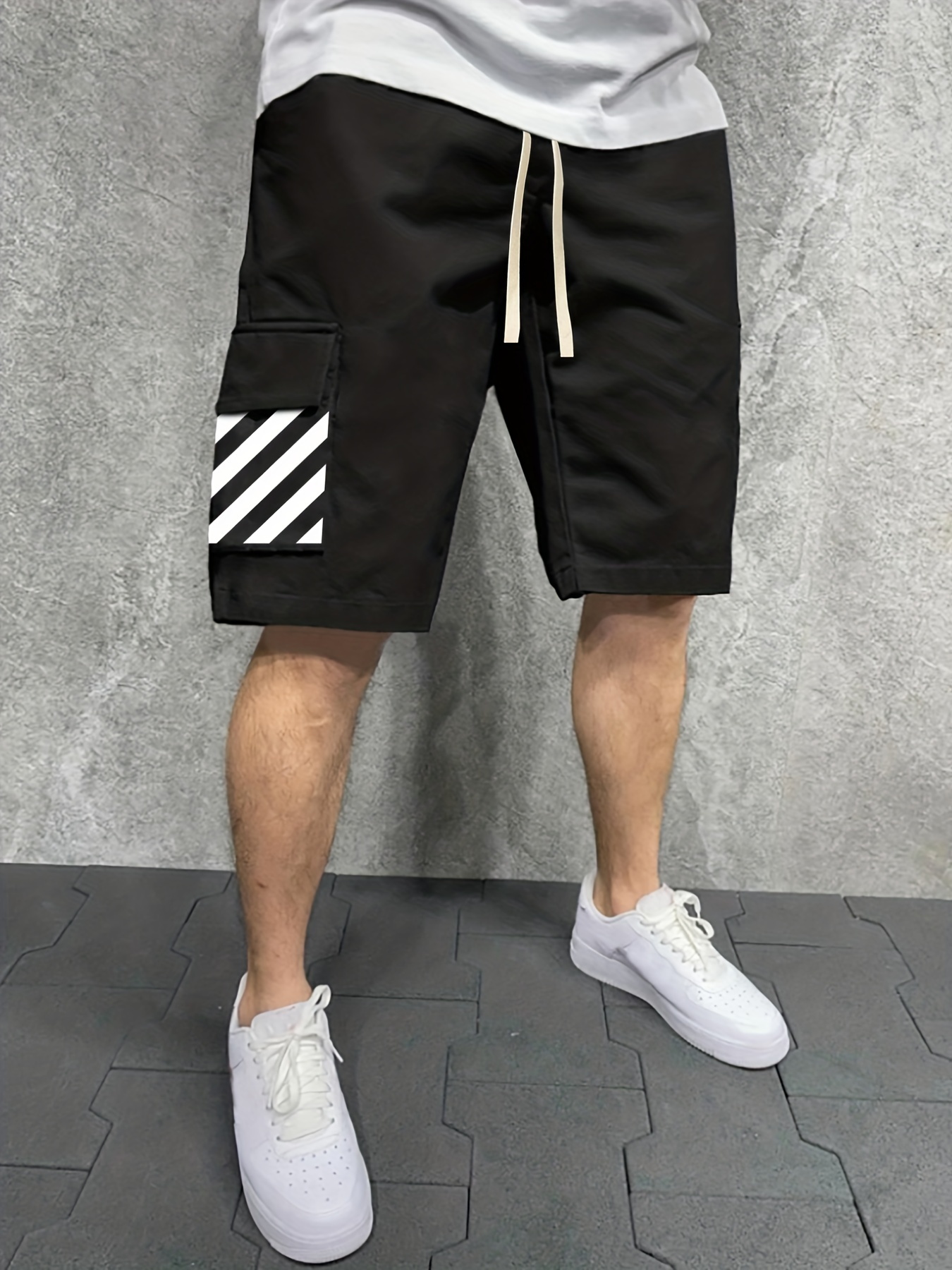 Men's Casual Knee Long chicago Graphic Drawstring Shorts - Temu