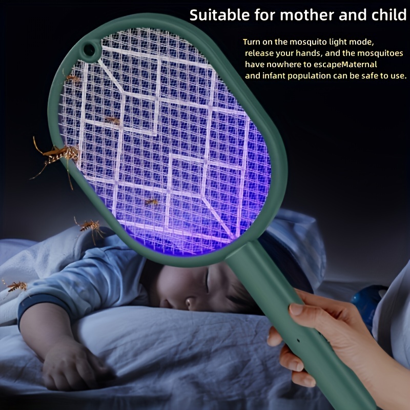 1pc New Mosquito Killer Lamp USB Rechargeable Electric Foldable Mosquito  Killer Racket Fly Swatter 3000V Repellent Lamp