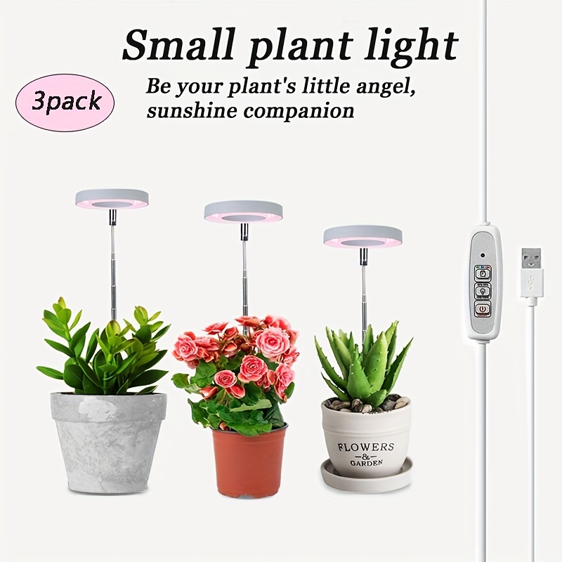 3pcs, Lampe De Croissance, Lumière De Plante LED À Spectre Complet