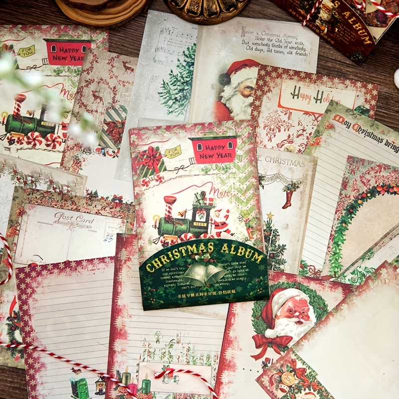 500 Sheets Christmas Vintage Scrapbook Paper Journaling Supplies Xmas  Aesthetic Decorative Stationery Scrapbooking Paper for Travel Journal Art  Craft