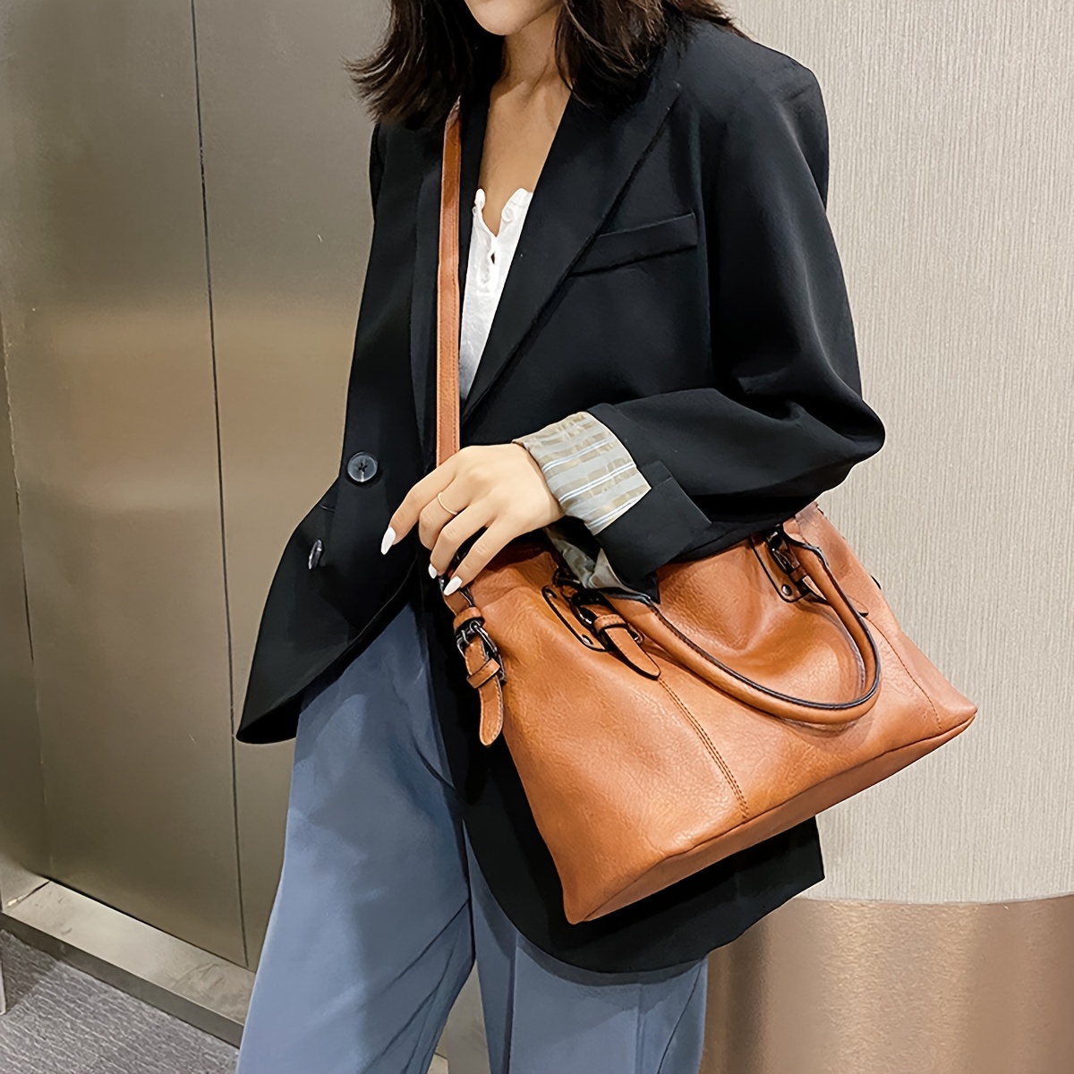 Genuine Leather Women Fashion Shoulder Tote Bag