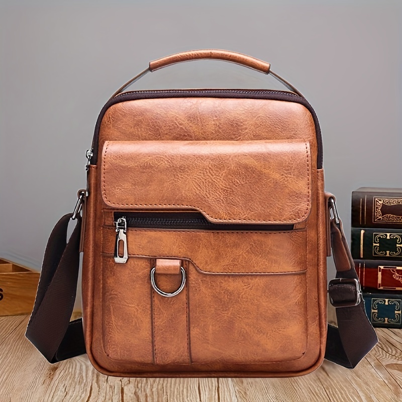 Luxury Leather Large Messenger Bag for Men Bags Casual Man