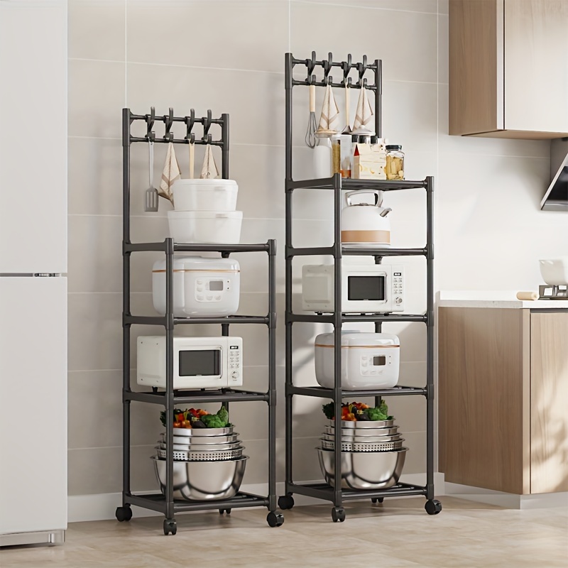 Kitchen Storage Tiered Wood And Metal Material Cabinet Rack - Temu