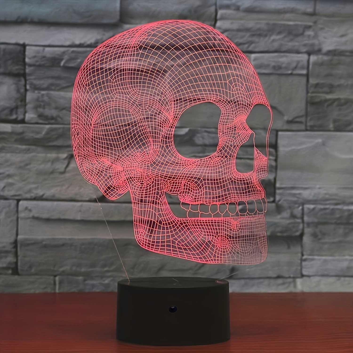 Scary Skull Night Light 3d Illusion Lamp 7 Colors Changing - Temu