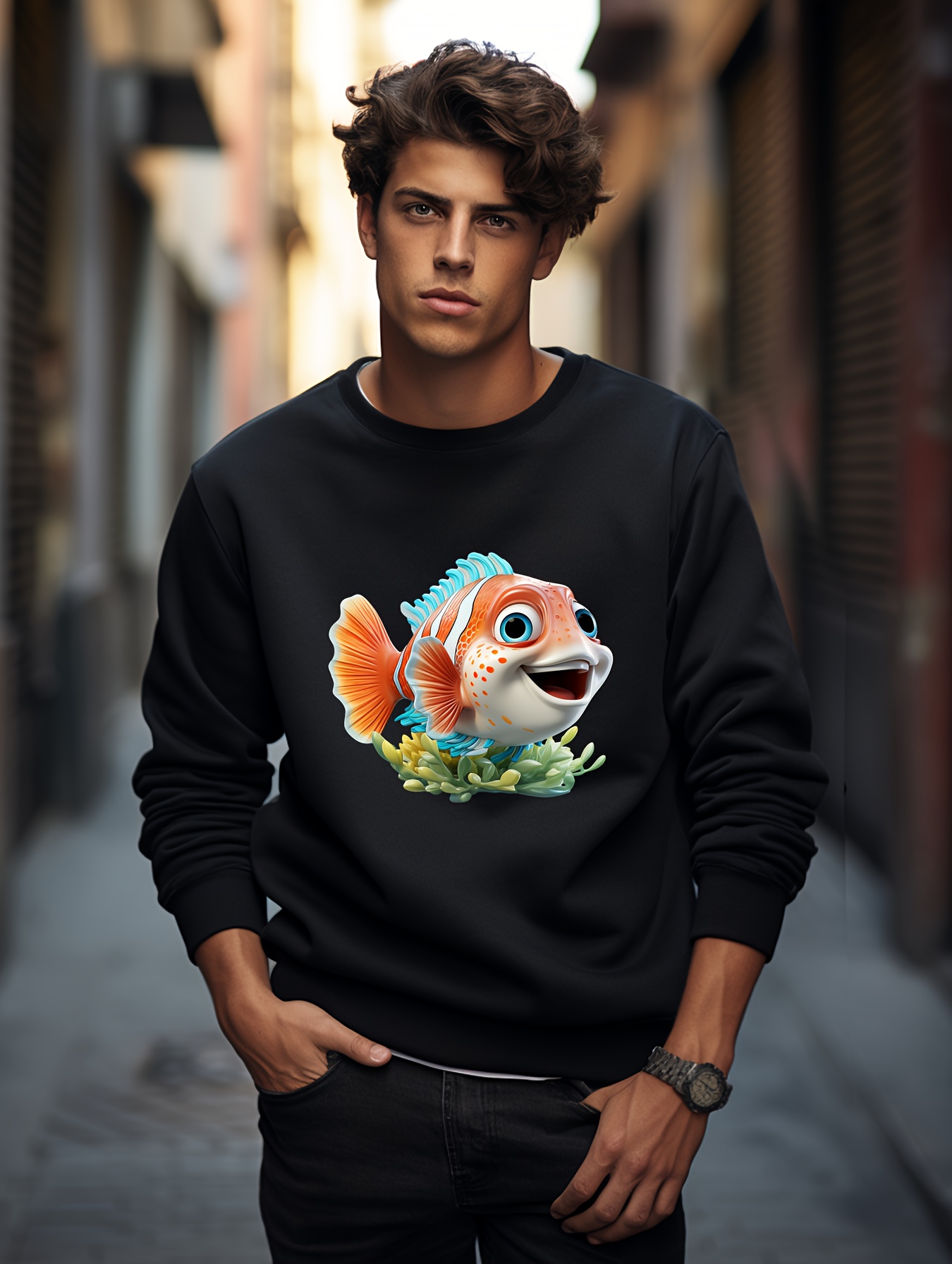 Fishing Print Hoodie Cool Hoodies Men Men's Casual Graphic - Temu