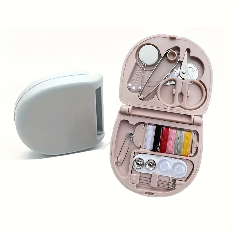 1pc Mini Portable Small Sewing Box Travel Household Sewing Kit Thread  Scissors Needles Pins,Mini Needle Box Portable Small Needle Bag Sewing Tool  Combination Set