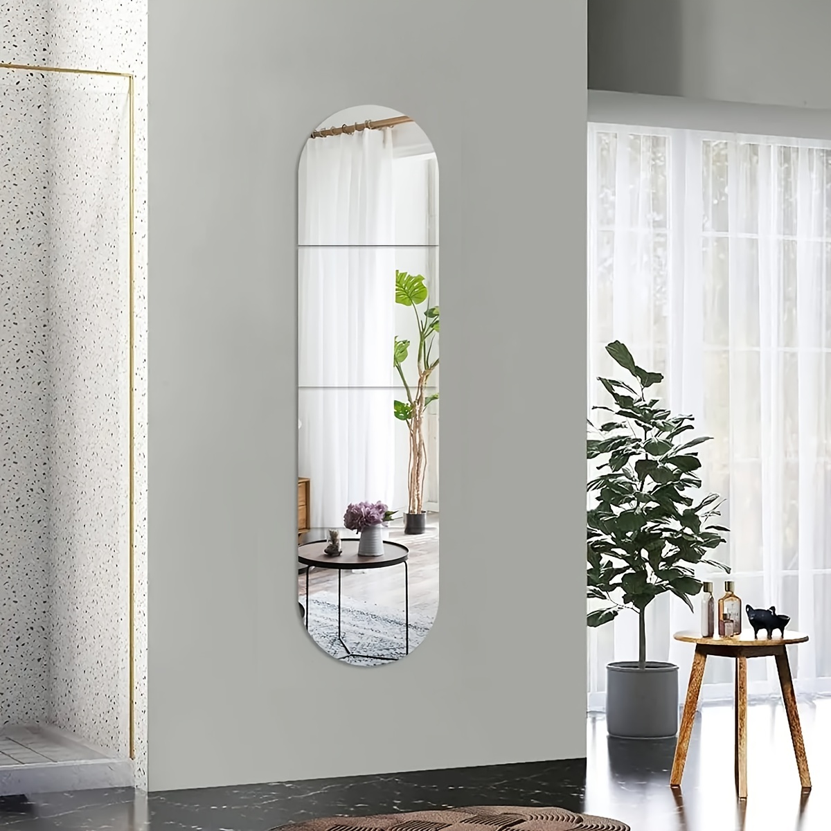 Glass Full Length Wall Mirror Tiles Thickeness Frameless - Temu