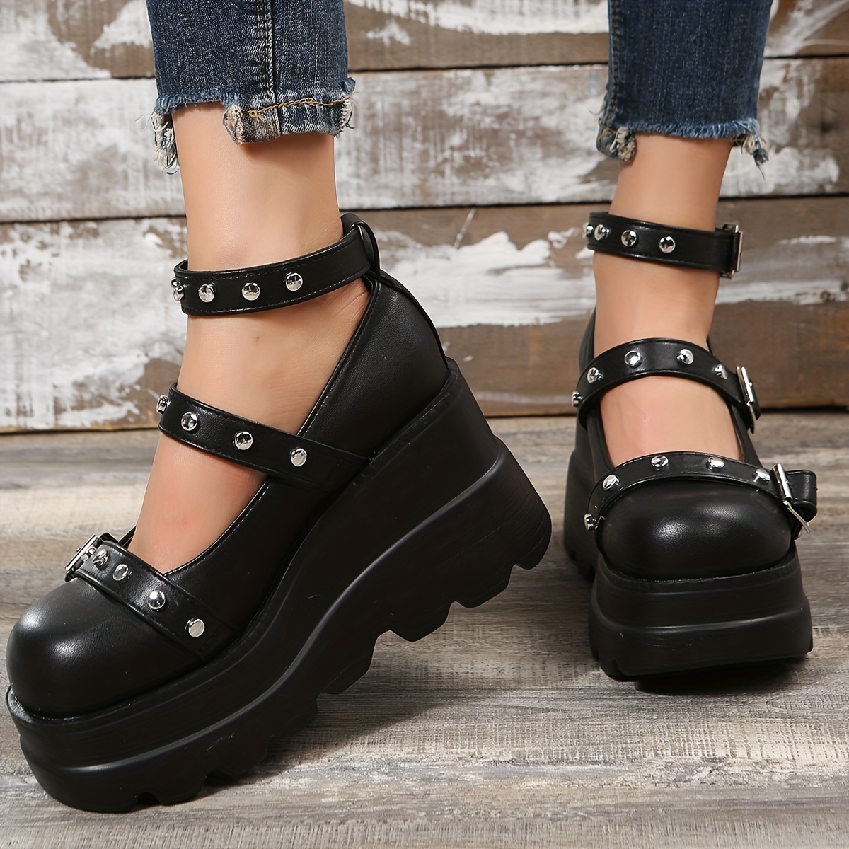 Women's Platform Wedge Versatile Buckle Strap - Temu