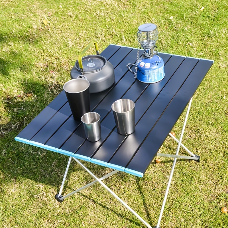 Mesa de camping plegable alumino negro mesita picnic