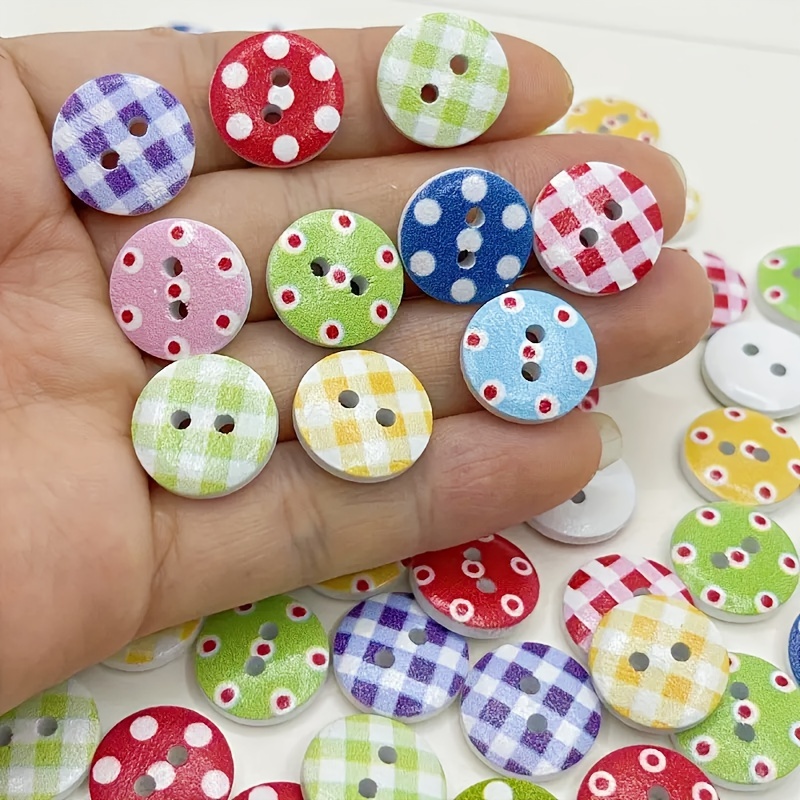 30pcs Wood Tags Handmade Wooden Buttons Sewing Scrapbooking Crafts Home  Decor