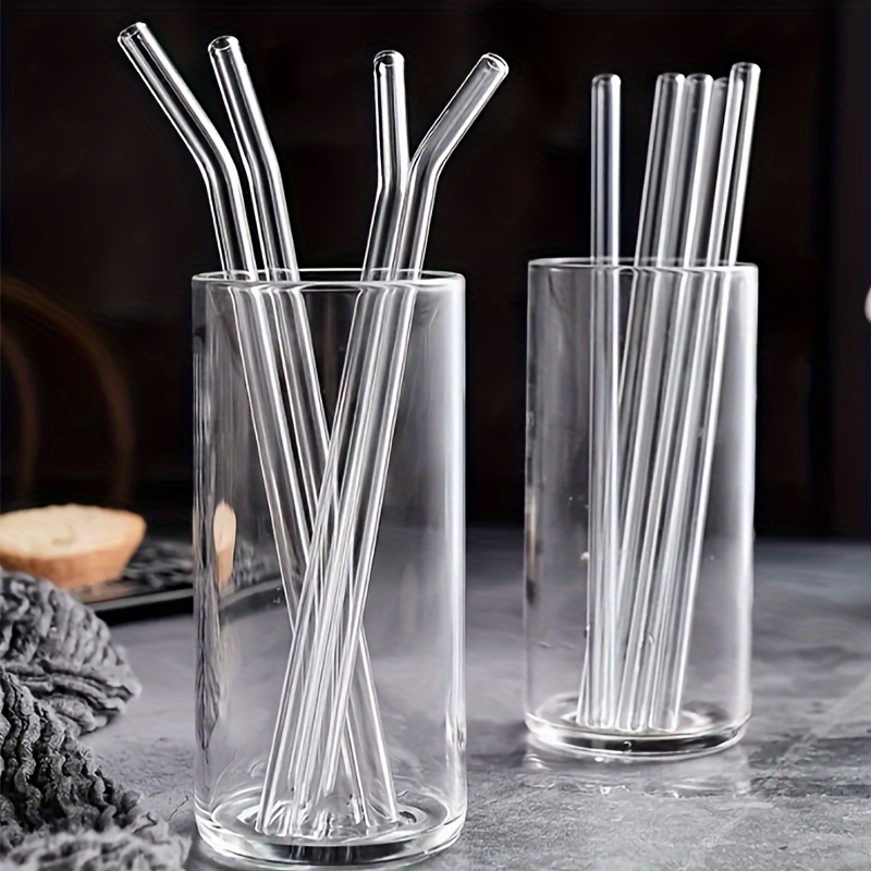 4Pcs Butterfly Glass Straws Set Reusable Clear Straws For