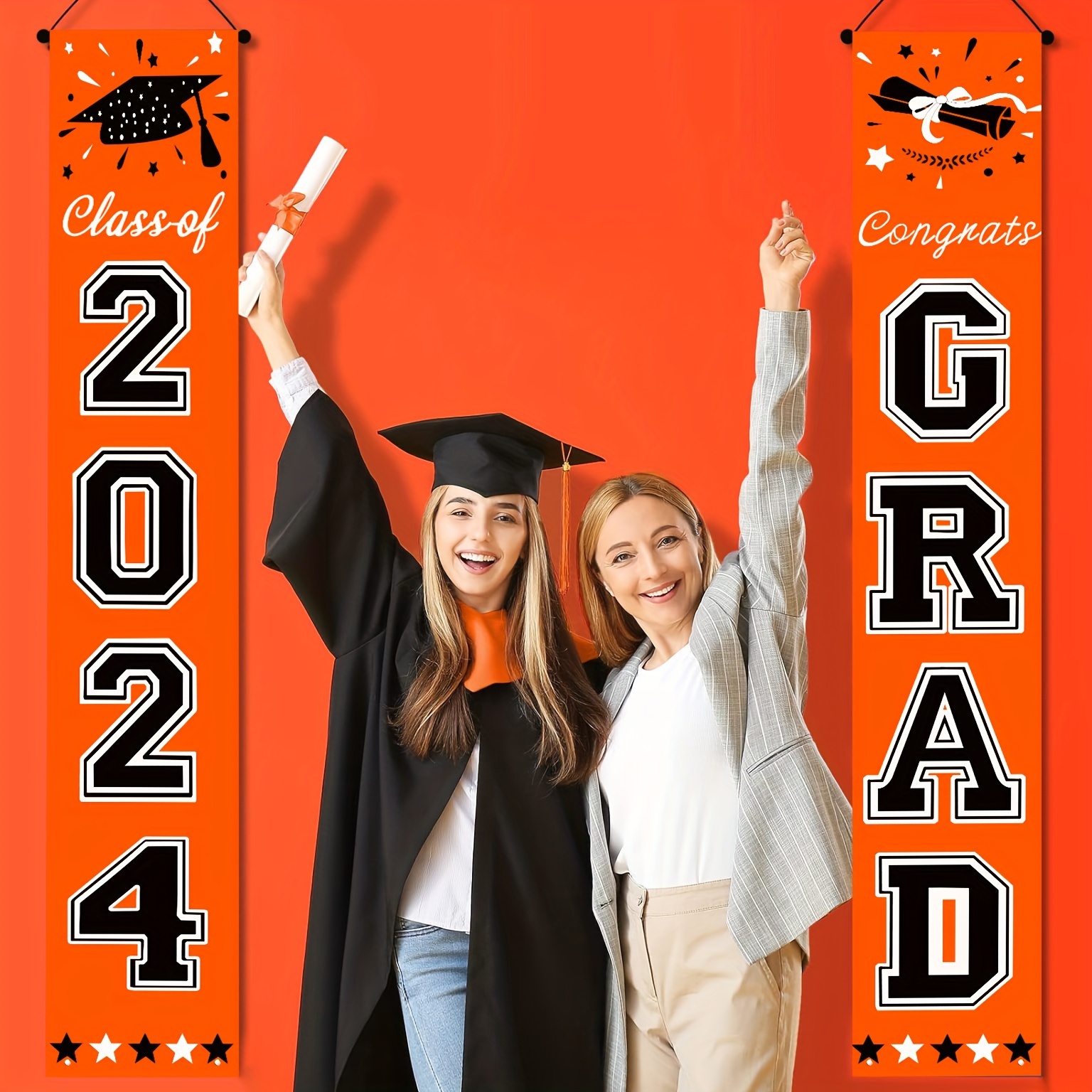 2024 Graduation Decorations Class 2024 Graduation Banner - Temu