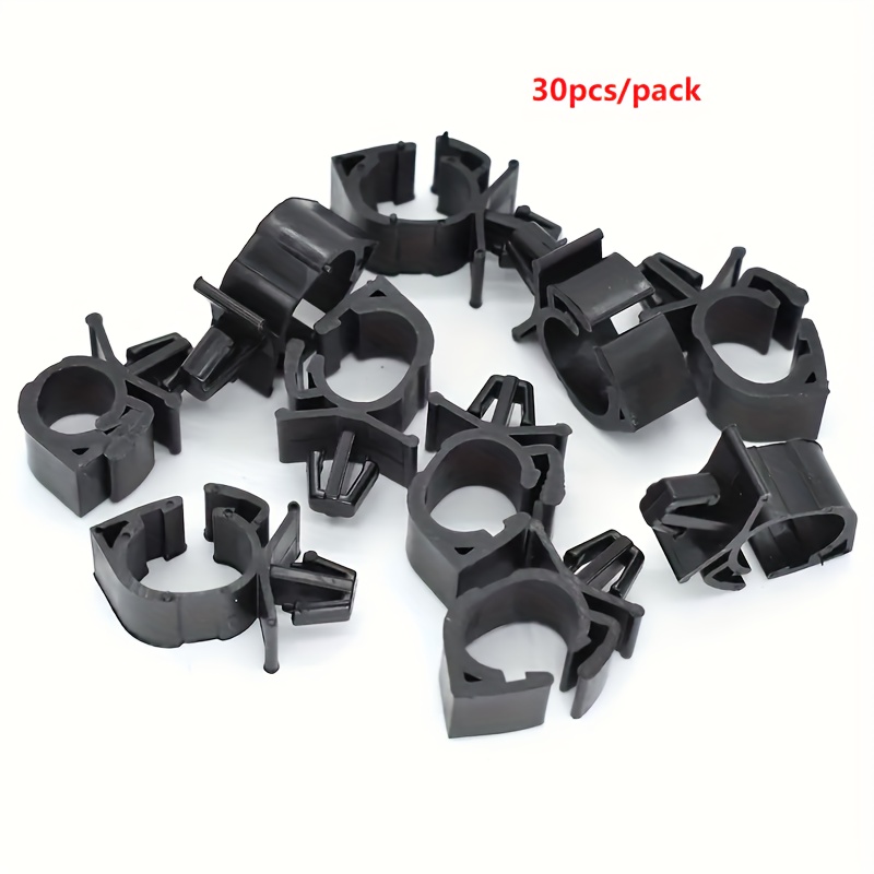 TEMU 30pcs/50pcs Car Wiring Harness Fastener Route Fixed Retainer Clip Corrugated Pipe Tie Wrap Cable Clamp Oil Hose Bracket