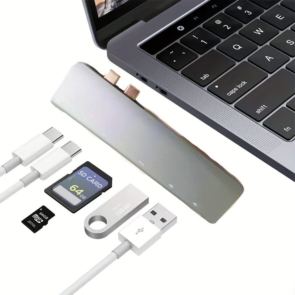 Adaptador USB C para MacBook Pro 2022 2021 2020, adaptador USB MacBook Pro,  accesorios 7 en 2 MacBook Pro para MacBook Pro/Air M1M2, Mac Dongle con