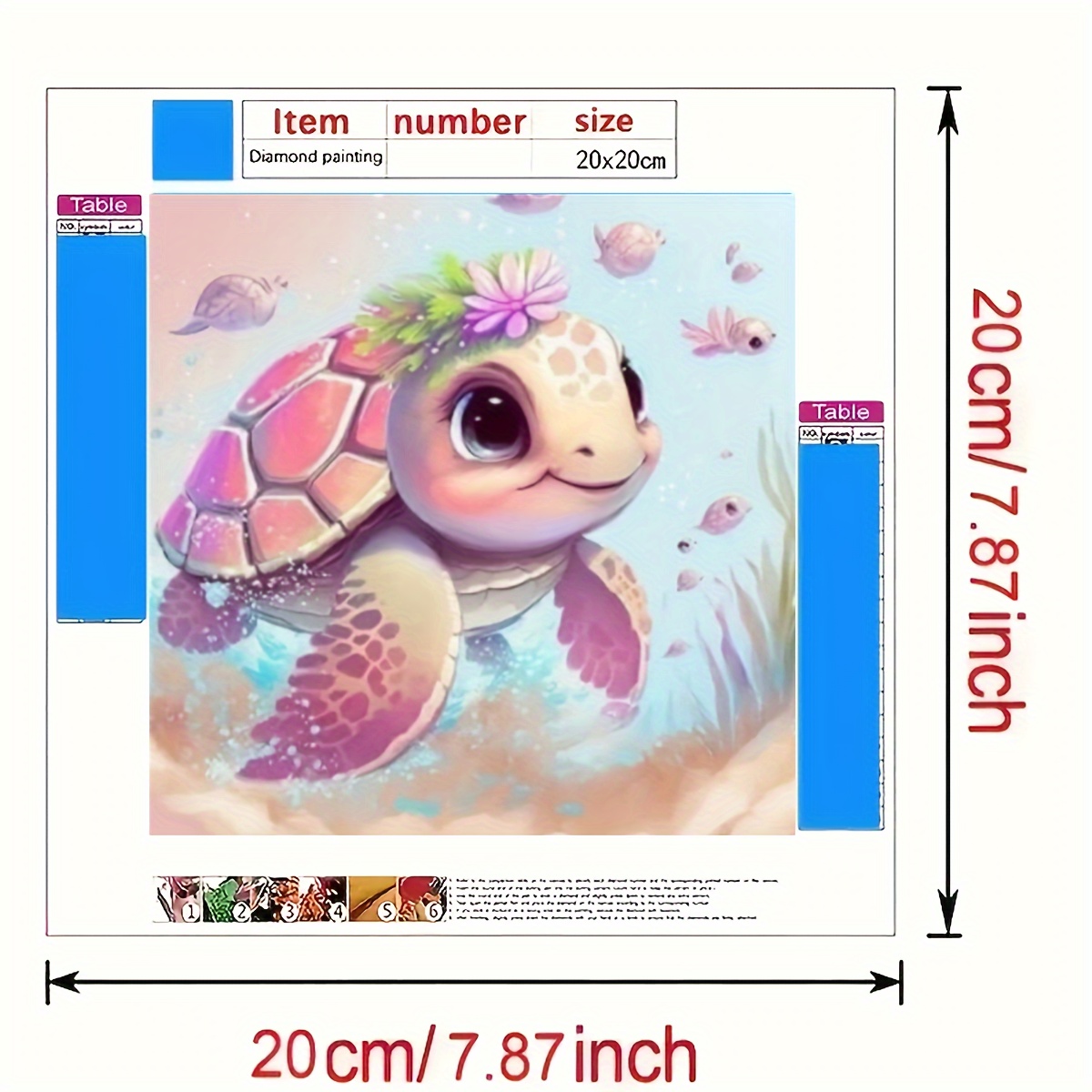 Frameless Diy 5d Artificial Diamond Painting Turtle Diamond - Temu