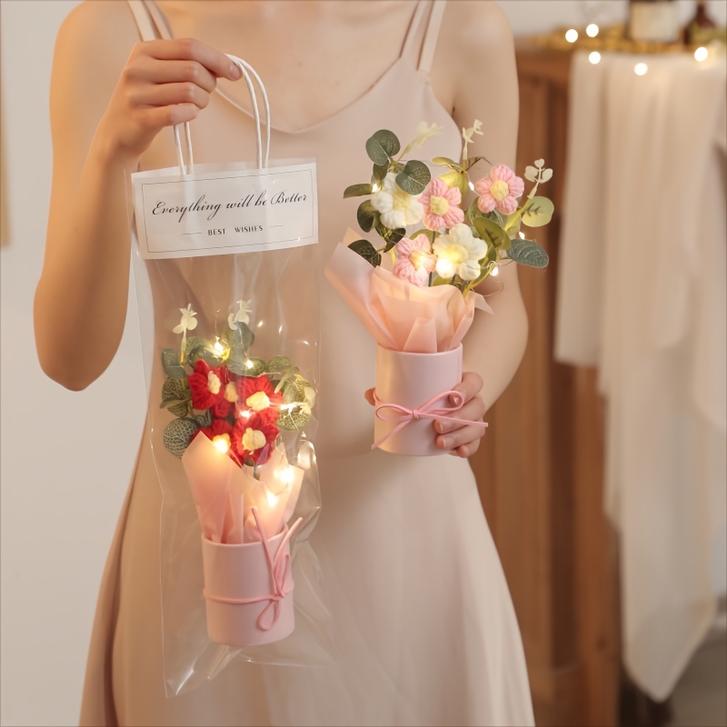 1pc Artificial Flower Bouquet With Paper Bag