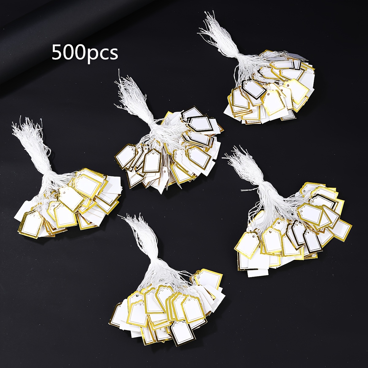 500 Pieces Of Paper Rectangular Jewelry Display Tags With Golden/silvery Edges