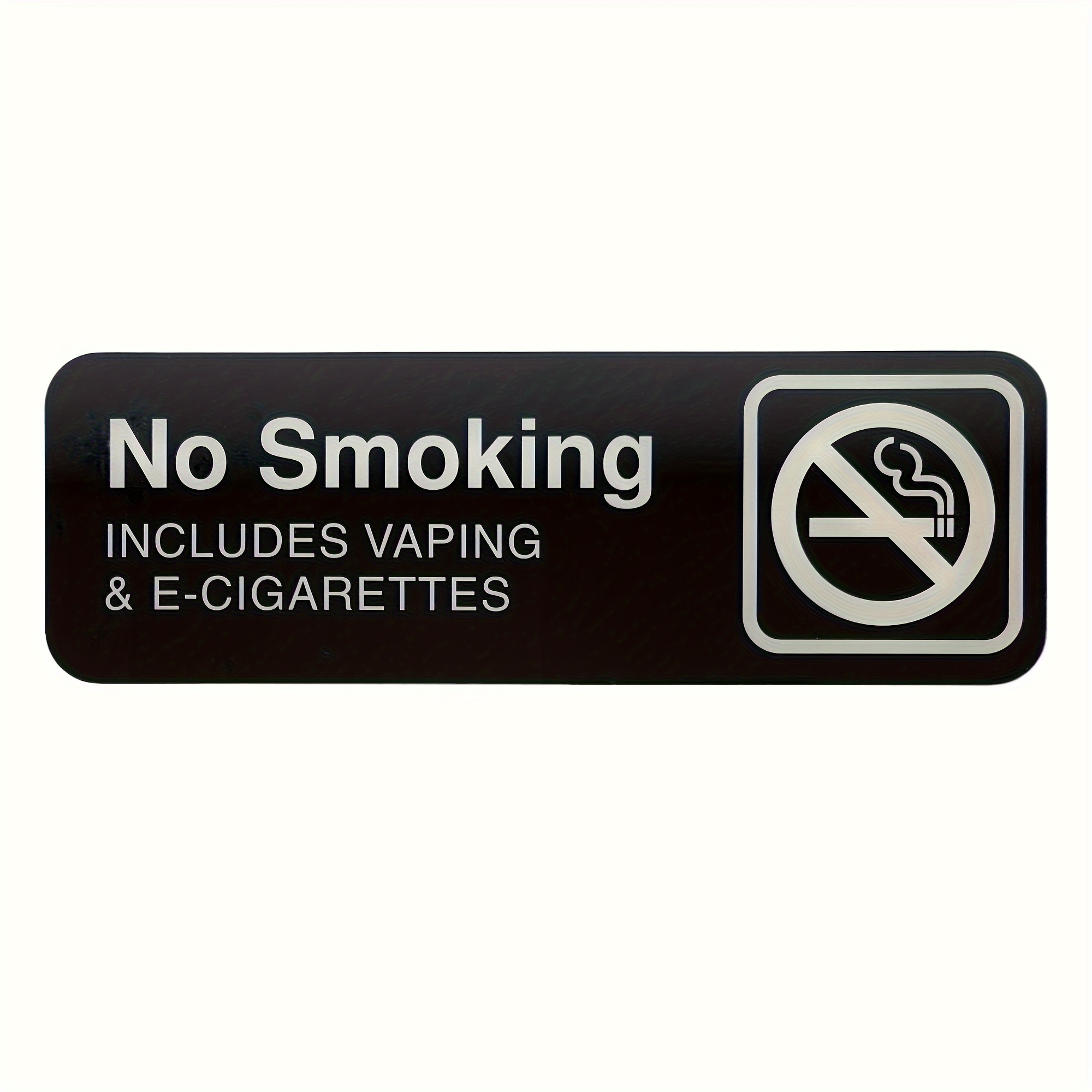 1pc No Smoking Signs For Business, Smoke Free Facility Signs, Double Sided  Mounting Tape - Easy Installation - No Cigarette Smoking Or Vaping Signs -  Black Acrylic - 9
