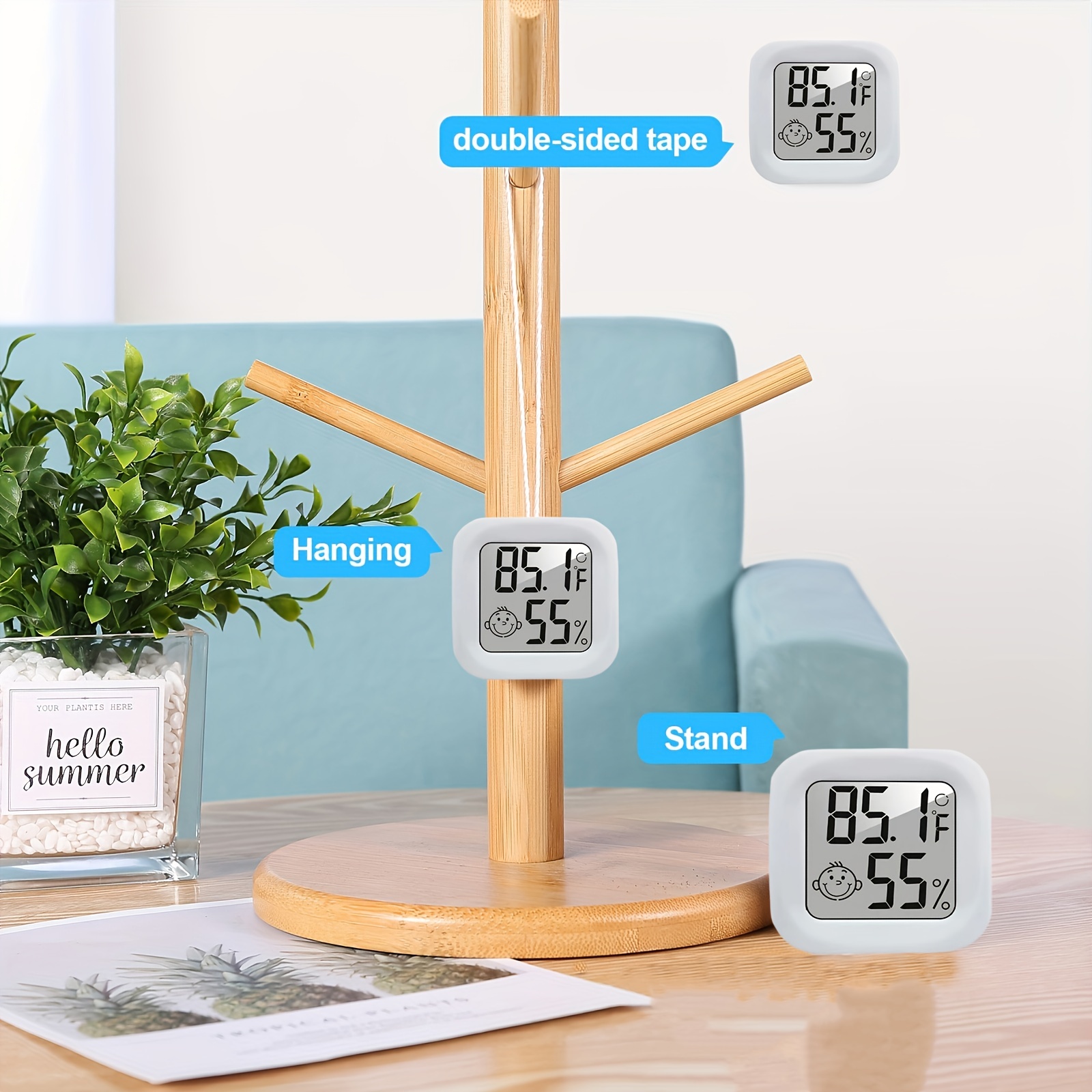 Vaikby Termometro Igrometro Digitale per Interni-Monitoraggio Accurato di  Temperatura e Umidità con Design Affidabile e Elegante-Ideale per Casa