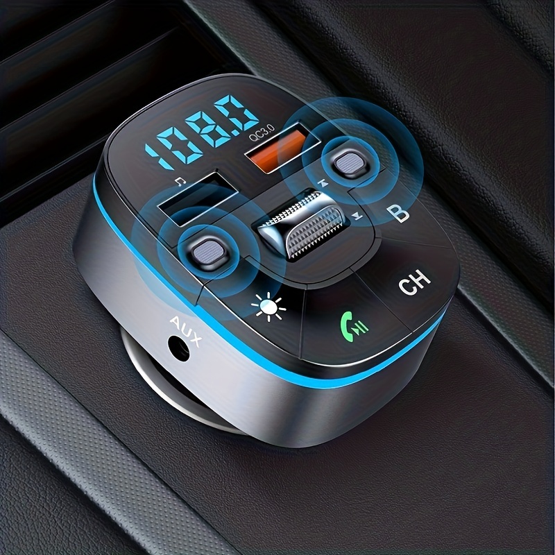 Wireless 5.0 Fm Transmitter Car Wireless Car Adapter - Temu