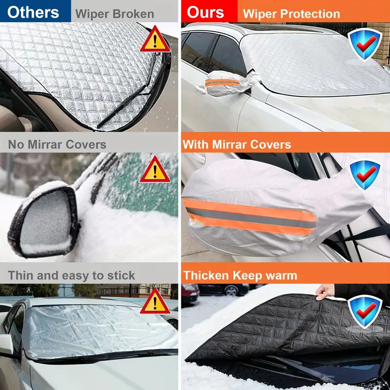 Autoscheiben-Schneedecke Für Eis Mit Magnetischen Kanten,  Windschutzscheiben-Frostschutz Mit Seitenspiegelabdeckung,  Winter-Frost-Eiswächter Für Auto