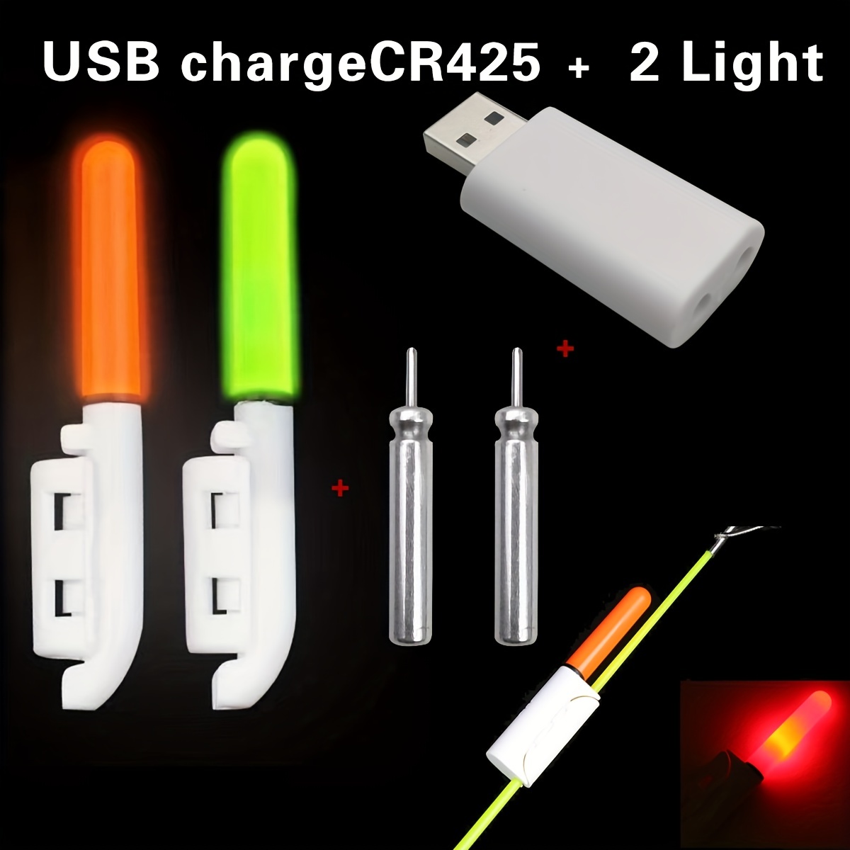 Waterproof Fishing Rod Removable Led Light Usb Charger - Temu Canada