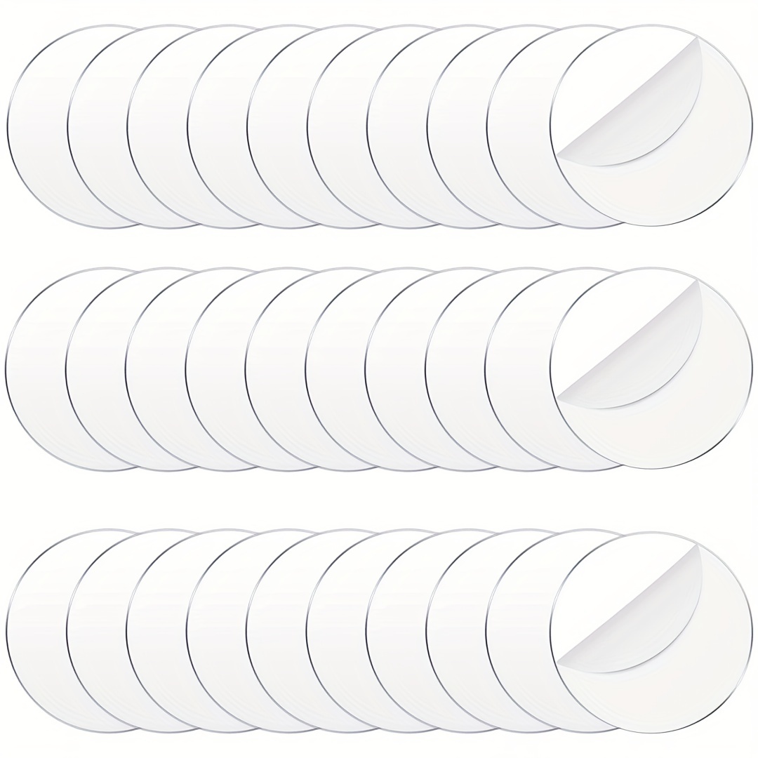 Disques en acrylique Transparent de 1MM d'épaisseur, 30 pièces, cercles  blancs, disque en acrylique Transparent pour décoration de pâques, bricolage