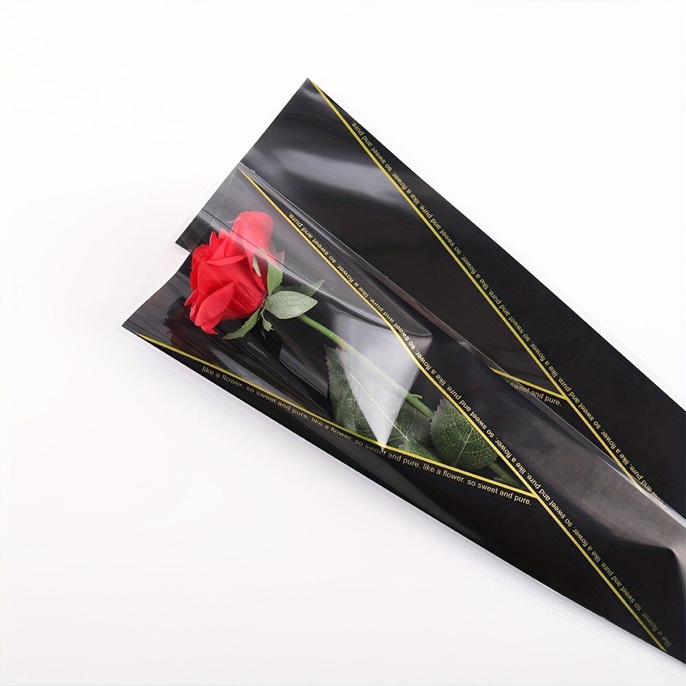 Single Rose Sleeve Packaging Bag, Opp Matte Transparent