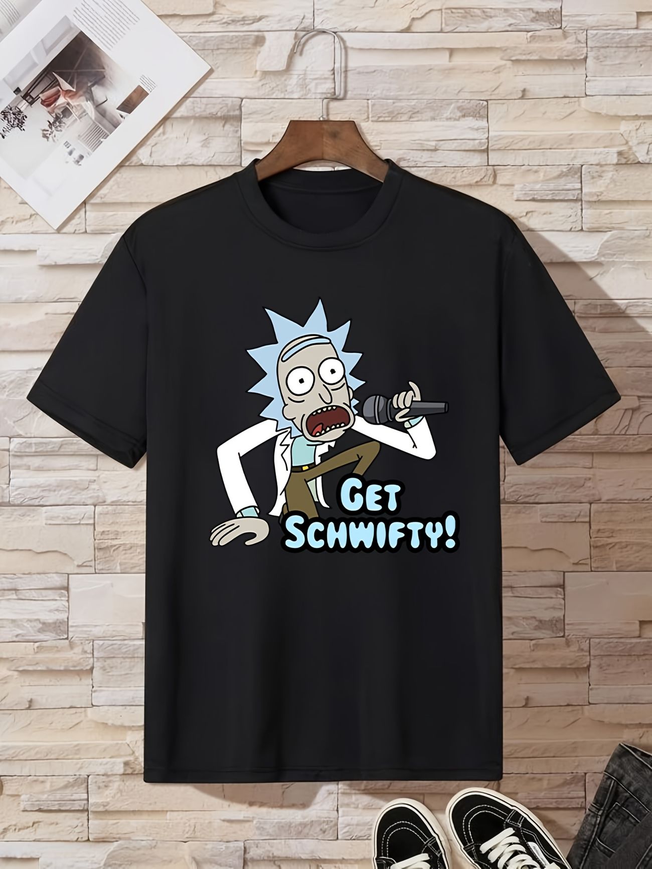 Men's Casual Creative Short Sleeve T Shirt With Cartoon Character Get  Schwifty Print For Summer - Clothing, Shoes & Jewelry - Temu