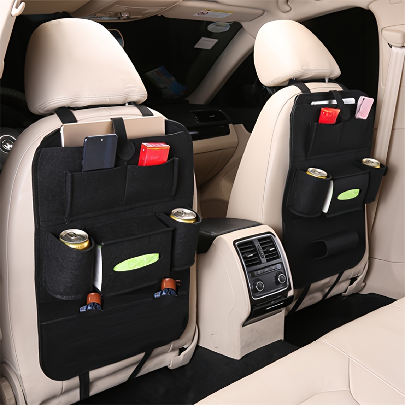 

1pc Car Seat Back Storage Bag, Car Backrest Hanging Bag, Multi-purpose Vehicle Anti-kick Mat, Tissue Box Holder Car Storage Bag