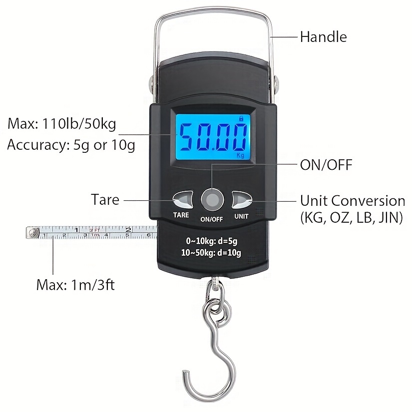ToMyo Digital Hanging Big Weight Scale With Ruler, For Fishing, Hunting -  Buy ToMyo Digital Hanging Big Weight Scale With Ruler, For Fishing, Hunting  Product on