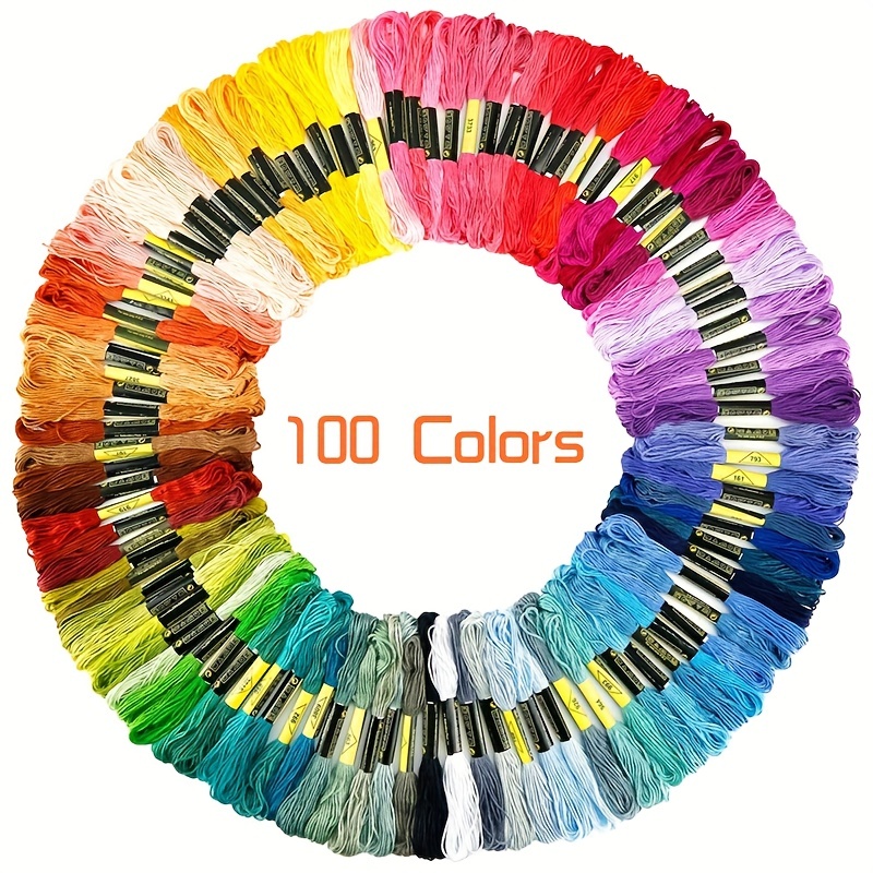 VICOVI 50 Skeins Embroidery Floss Rainbow Colors 30 Skeins White & Black  Embroidery Thread for Friendship Bracelet String Cross Stitch DIY String  Art