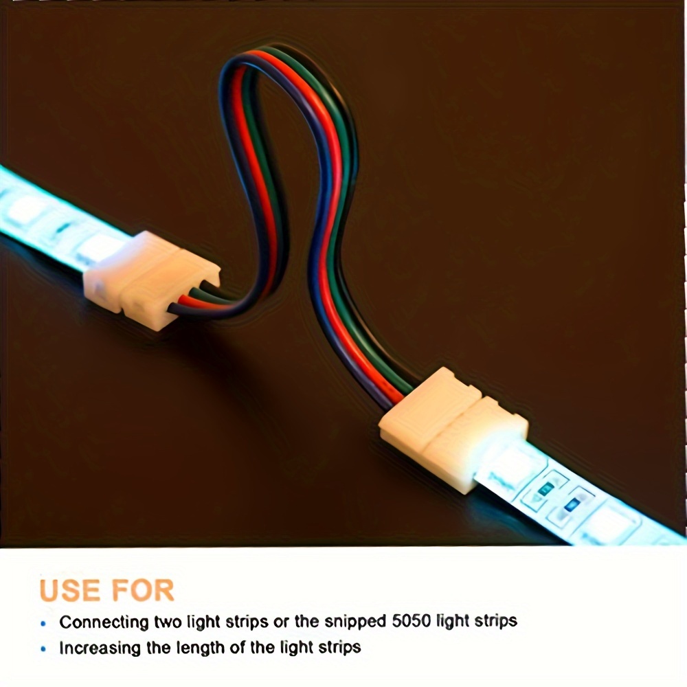 WIRE TO STRIP CONNECTOR CLIP 8MM 10MM RGB-W 2 / 4 / 5 PIN PCB ADAPTER LED  STRIP