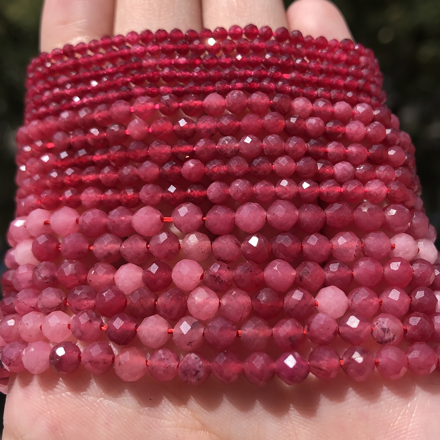 Natural Red Garnet Stone Beads Round Loose Spacer Bead For - Temu