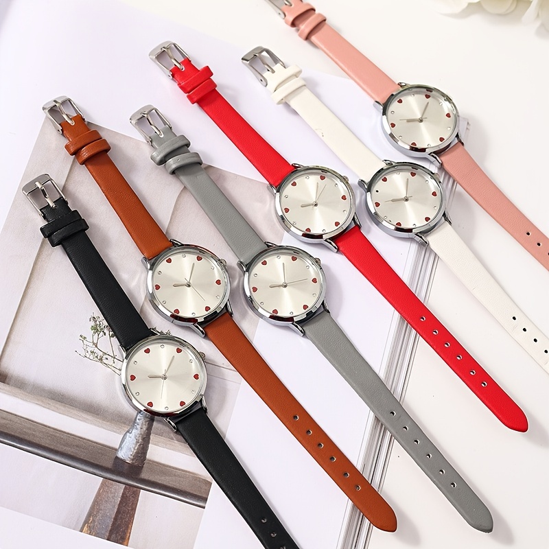 Tonneau Minimalist Quartz Watch Women's Vintage Dress Watches Thin Synthetic Leather Strap Wrist Watch,Ladies Watch,Temu