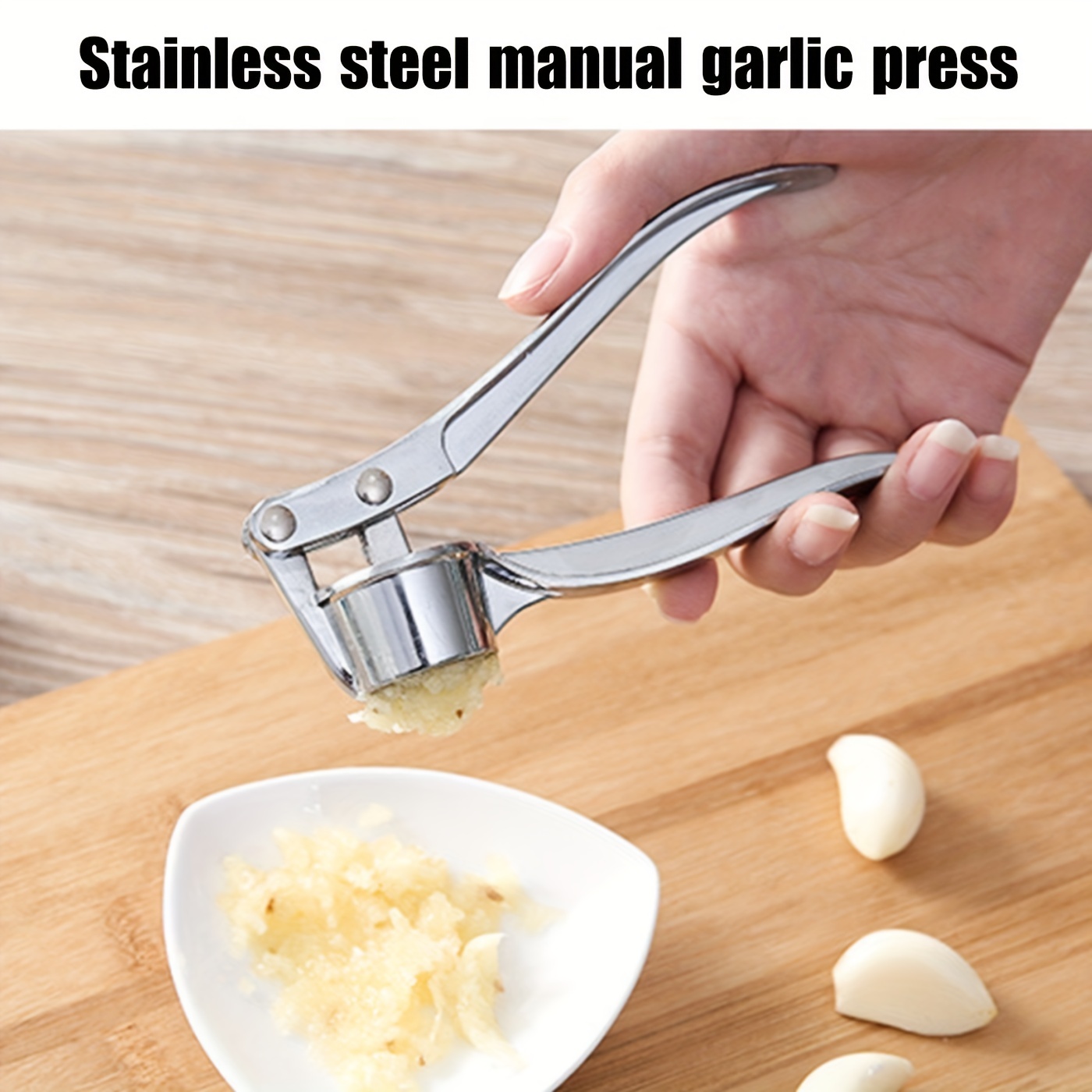 1pc Arc Garlic Masher, Manual Stainless Steel Garlic Press, Boat Type  Garlic Grinder, Garlic Masher