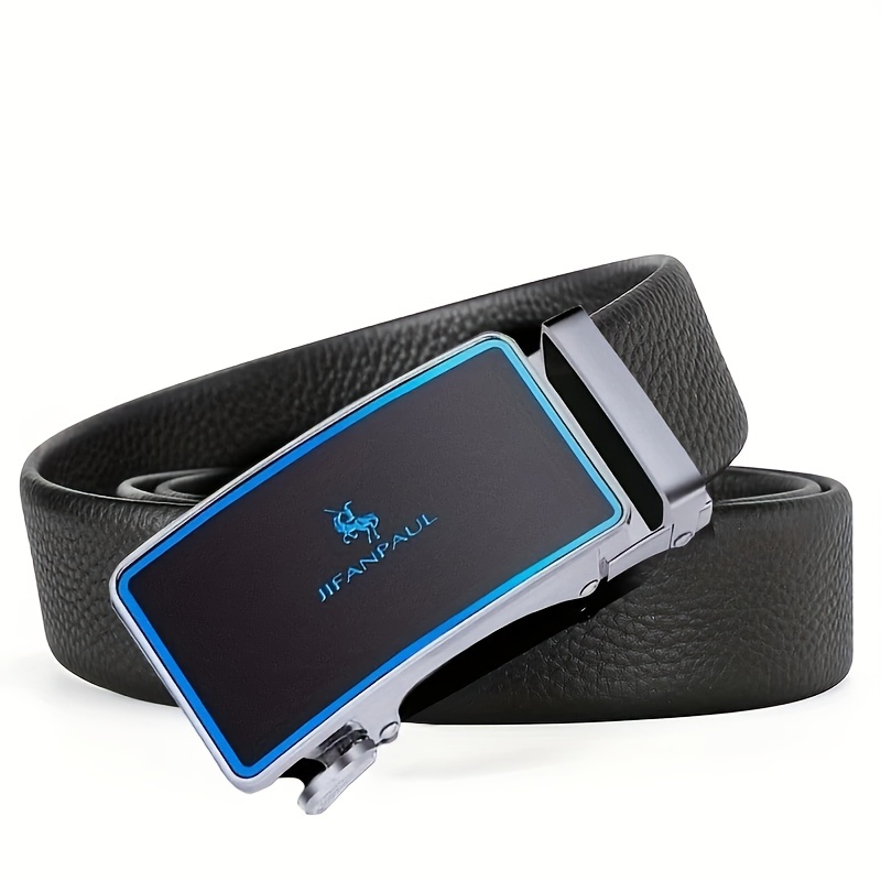 Men's Pu Leather Automatic Buckle Belt (without Gift Box) - Temu