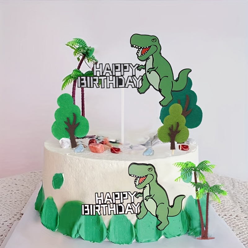 Ensemble De Décoration De Gâteau D'anniversaire Dinosaure - Temu Belgium