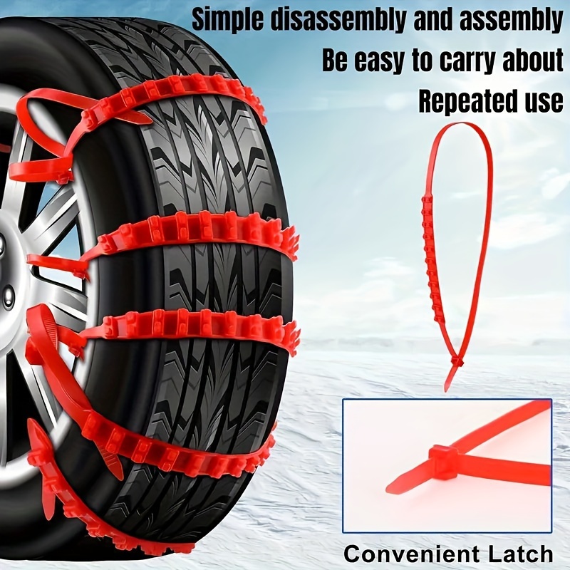 New Style Universal Snow Chains For Car/Van, Adjustable Universal Emergency  Anti Skid Tire Chains Winter Driving Security Tire Chains For Cars S L