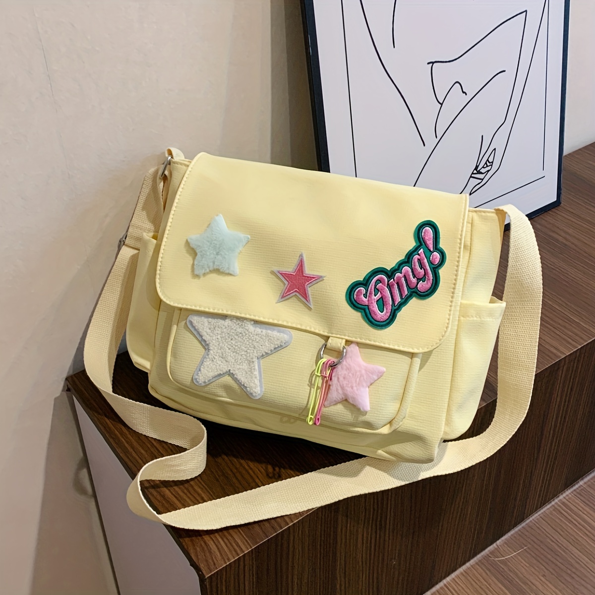 Star Crossbody Canvas Bag